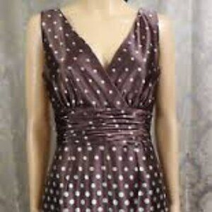 JESSICA HOWARD VINTAGE WOMEN'S SATIN FEEL SLEEVELESS KNEE LENGTH POLKA DOT 14P